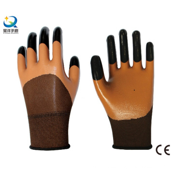 13G Polyester Nitril Finger verstärkte Sicherheit Arbeitshandschuhe (N7001)